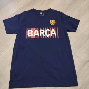 FC Barcelona t shirt Soccer Futball Large Blue Navy Unworn